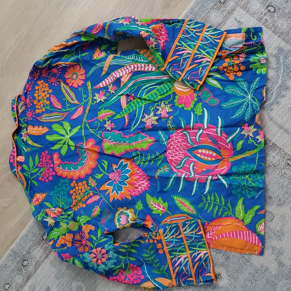 Gretchen Scott Designs Tropical Vibrant 2-piece Lounge Pajama Set SzM - Picture 6 of 12